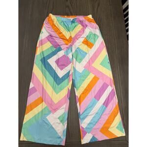 NWOT Colorful Chevron Wide Leg Lounge Pants XL